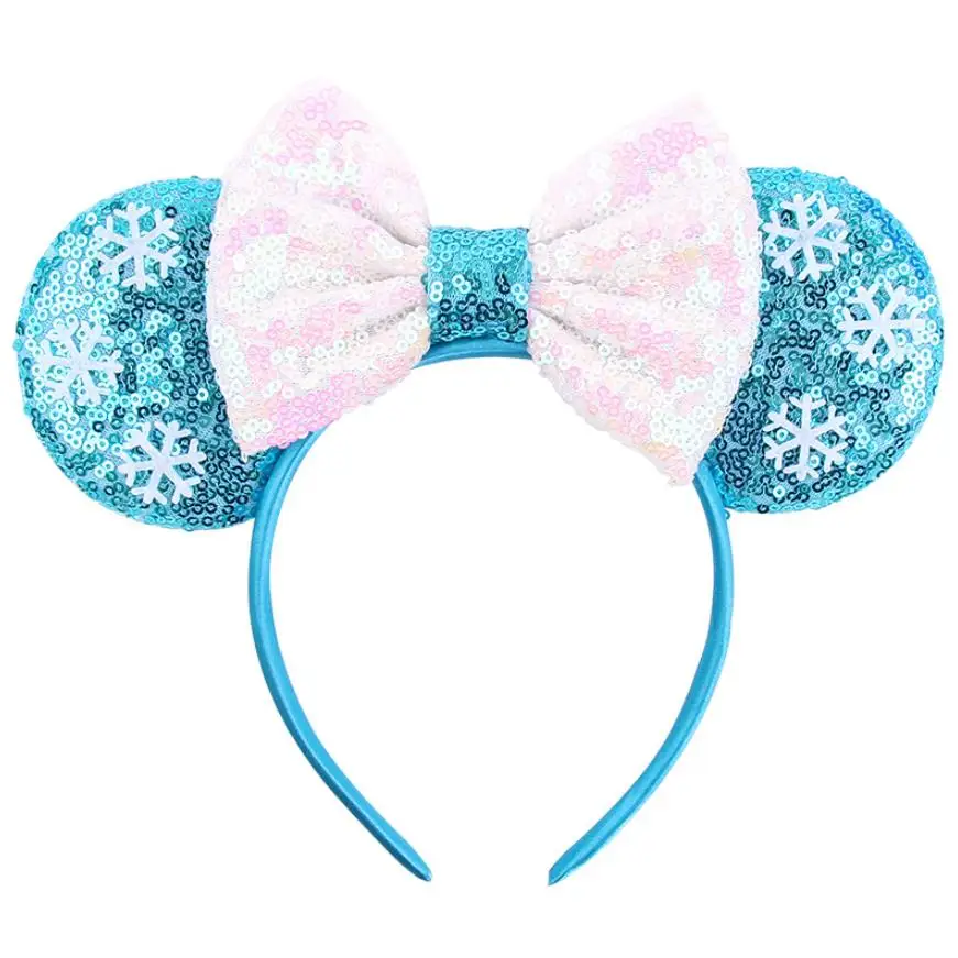 

Bow Sequins Headband Christmas Shine Hairband Cosplay Princess Hair Hoop Cartoon Hiairstick Party Atmosphere Supplies 5pcs/Lot