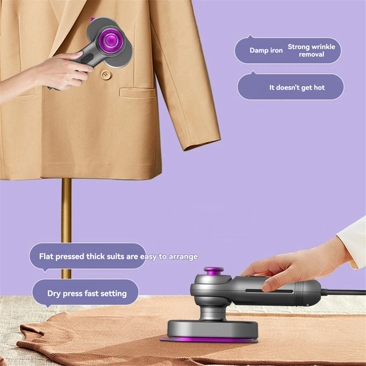 Портативная ручная подвесная гладильная машина, мини-электрический утюг для дома, путешествий, сухой и влажный гладильный станок, вилка европейского стандарта