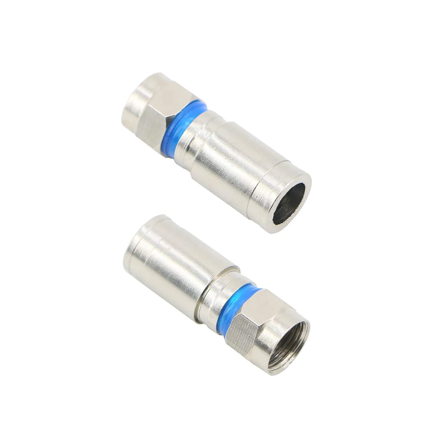 10Pcs Compression RG6 F Connector Coax Coaxial Adapter Plug for Multiple Coax Applications Compression RG6 Connectors