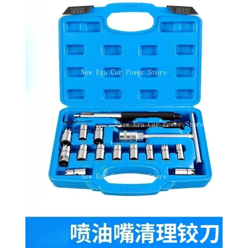 17PCS Fuel Injector Cleaning & Repair Tool Kit, Valve Seat Reamer Set for Car view 4