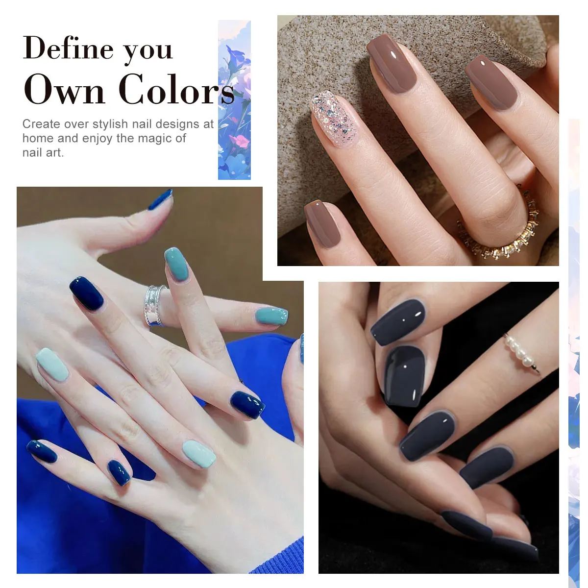 LIMEGIRL 22PCS Gel Nail Polish Set Brown Nail Polish With Box Semi Permanent UV Gel Soak Off Nail Art Kit Varnish For Manicure