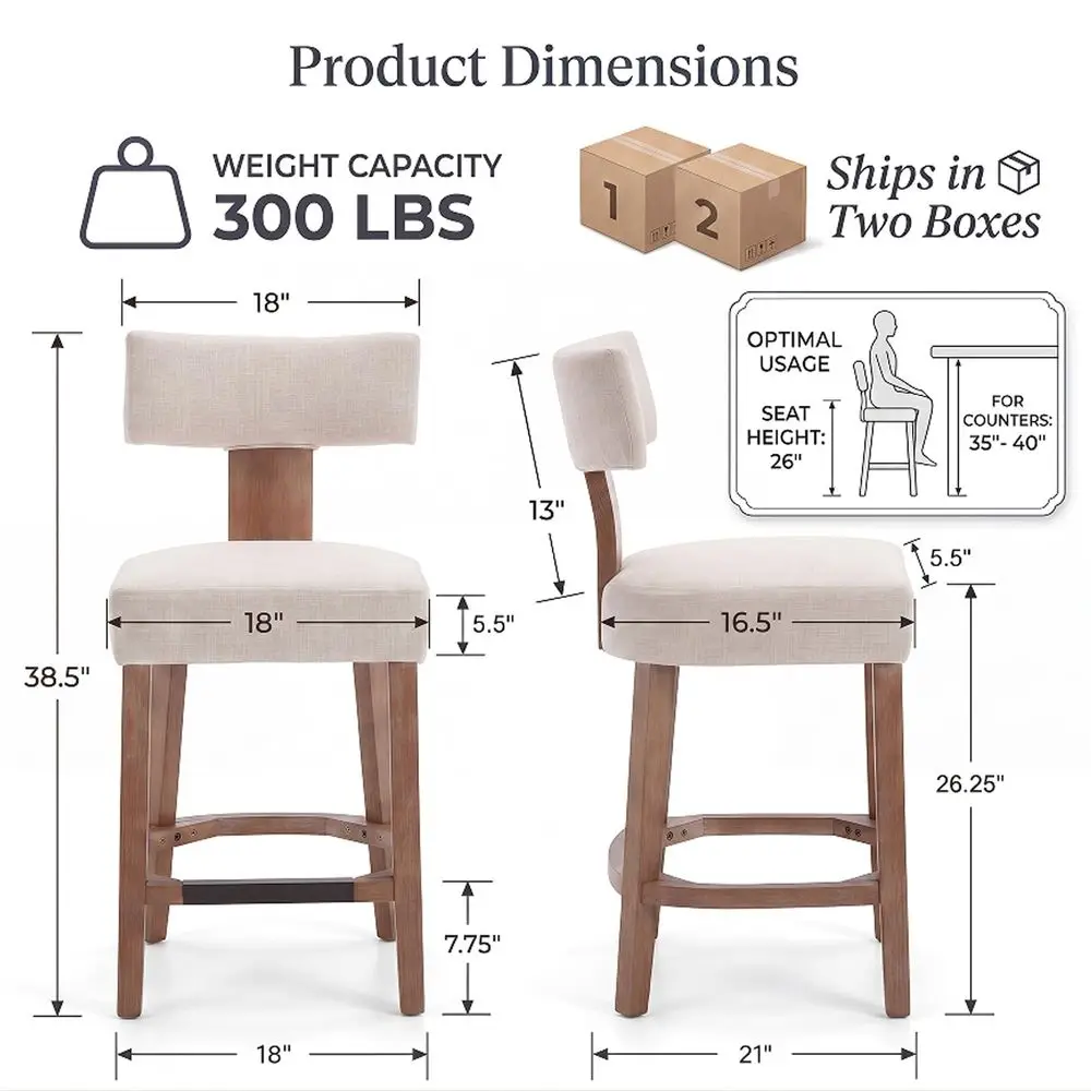 Farmhouse Linen Bar Stools 1
