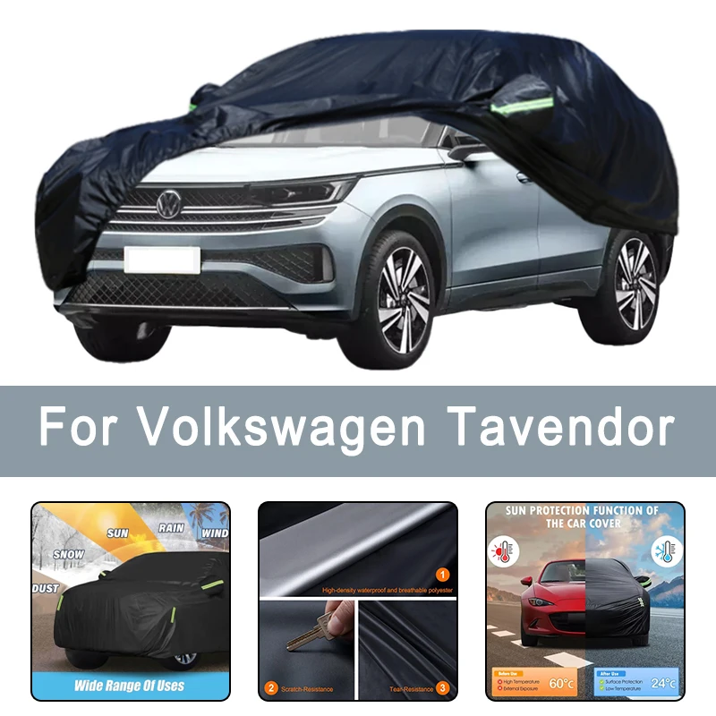 

Всепогодные автомобильные чехлы для Volkswagen Tavendor 6-в-1, водонепроницаемые, пылезащитные, УФ-защитные, снежные, устойчивые к царапинам, защита