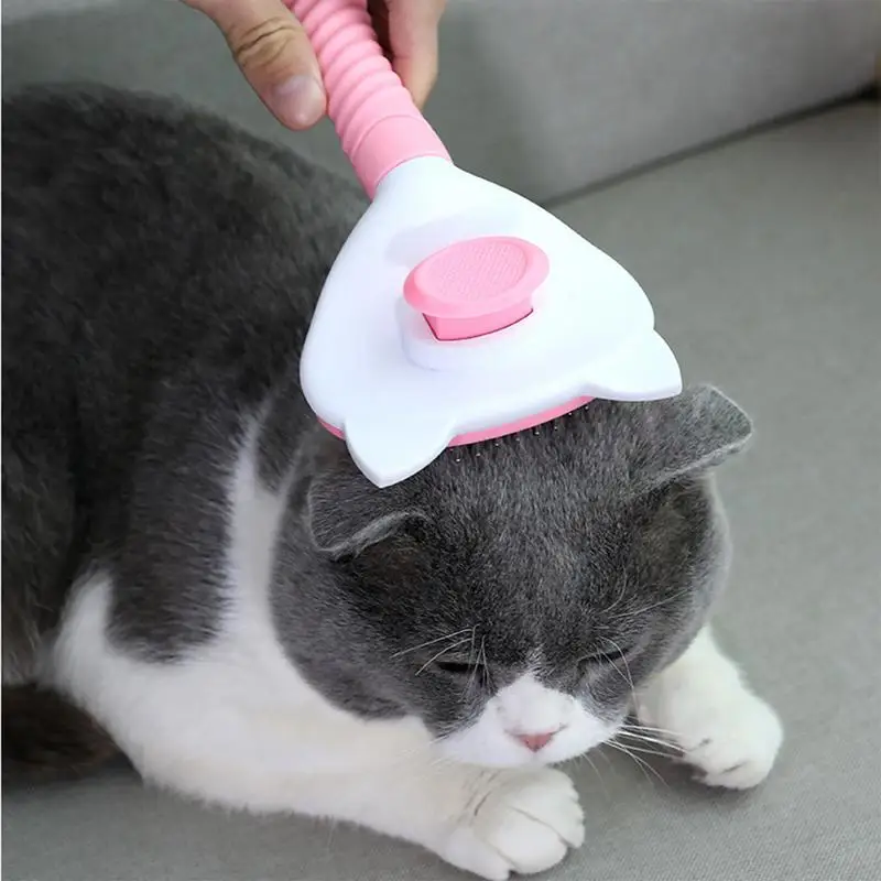 Pet Massage Brush Self-Cleaning Slicker Comb Cat Brush For Shedding Grooming Brush Cat Brush For Long Or Short Hair Cats Dogs