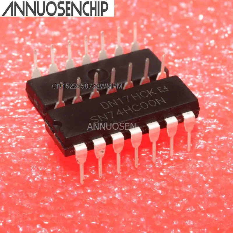 10PCS New and Original 74HC00N  QUAD 2-INPUT NAND GATE DIP-14 74HC00 SN74HC00N