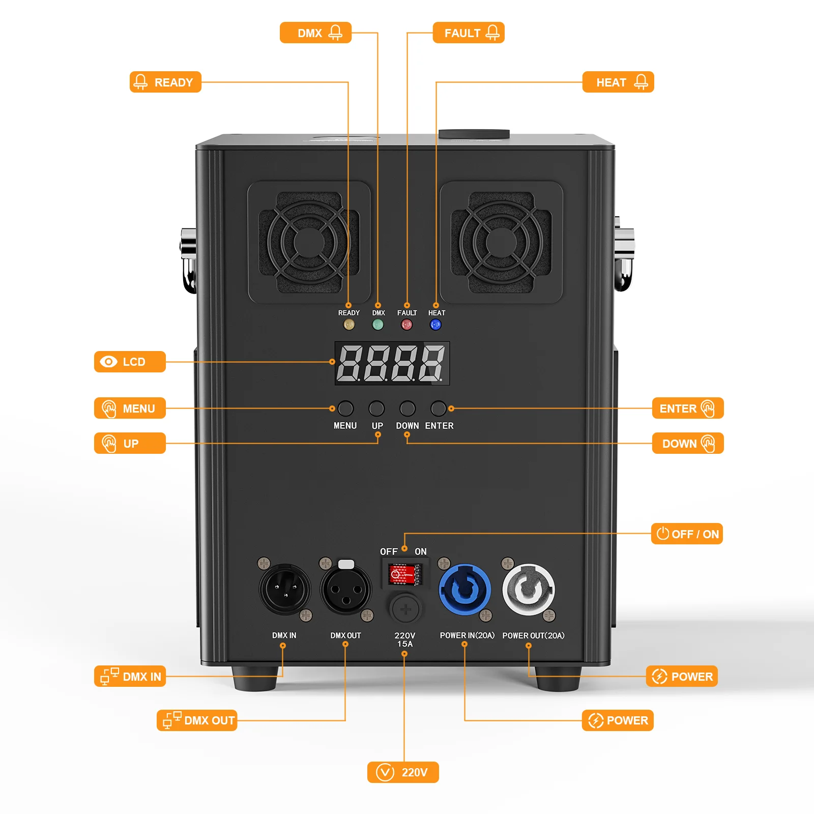 Imagem -03 - Fieryzeal-faísca Fria Máquina com Controle Remoto Equipamento de Palco Dmx Mostrando a Máquina Fogos de Artifício Casamento Sistema Frio Fogo 530w