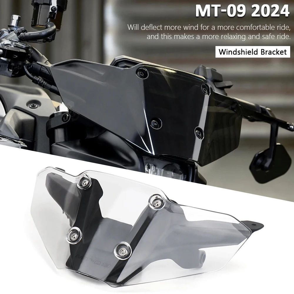 

MT09 2024 For YAMAHA MT-09 MT 09 mt09 Mt09 Motorcycle Accessories Wind Deflector Shield Screen Bracket Windshield Windscreen