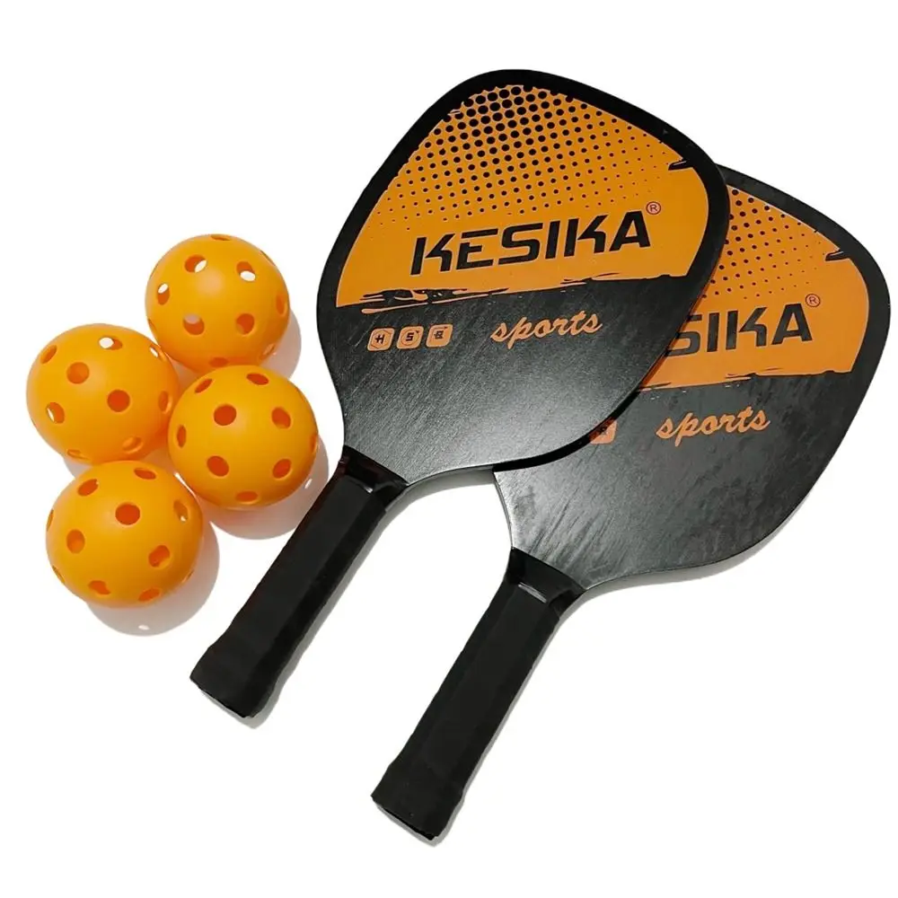 Conjunto de pás de pickleball para homens e mulheres, raquetes antiderrapantes, 4 bolas, capa de raquete portátil, kit de bolsa de transporte interior e exterior