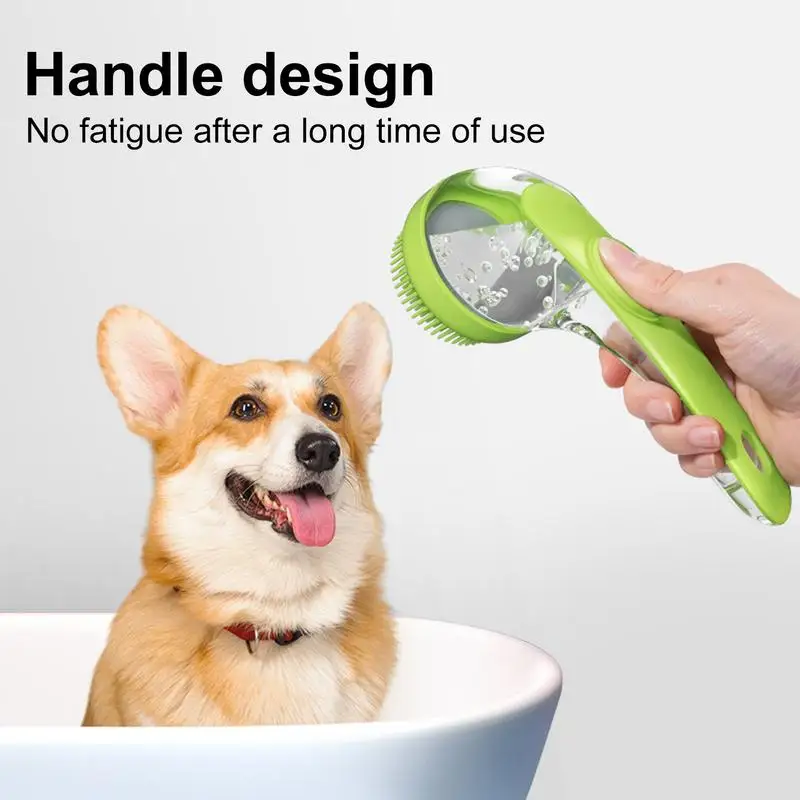 Dog Shampoo Brush Washing Brush With Soap Dispenser Dogs/Cats Grooming Shower Brush Bath Scrubber For Short & Long Haired Cats