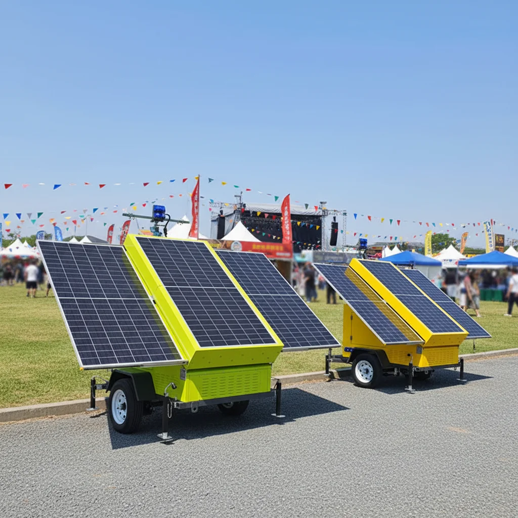 7m 9m Windproof and Waterproof Outdoor MobileManual Lifting LED Solar Light Tower