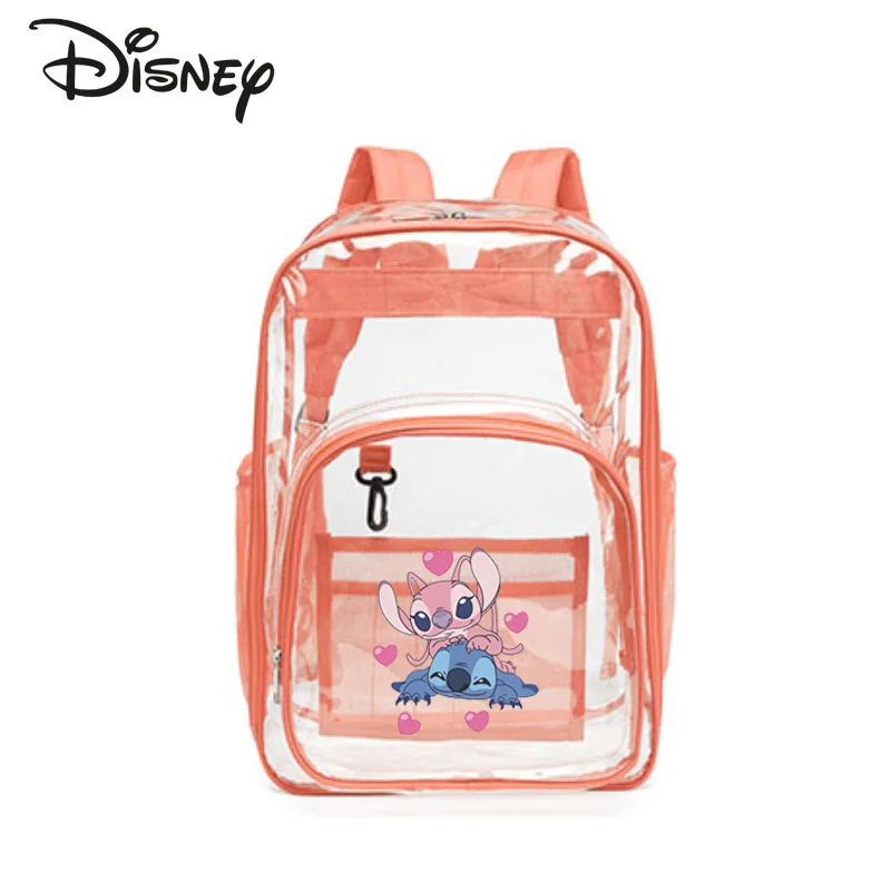 Nouveau sac à dos transparent Stitch, sac à dos à la mode et de haute qualité pour filles, sac de rangement de grande capacité style dessin animé pour femmes