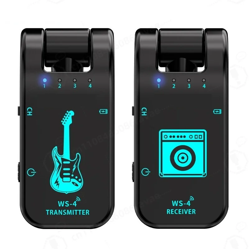 WS-4 Guitar Wireless Audio Transceiver, for Electric Guitar Bass, Electric Instrument Wireless Audio Receiver Transmitter