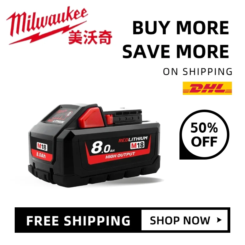 Milwaukee M18 battery compatible with 18V 9.0Ah 9000mAh 21700 battery cells. Replace lithium battery