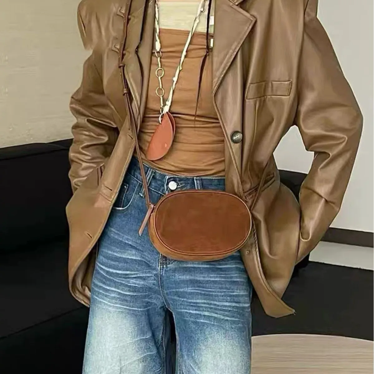 Fashion Faux Suede Shoulder Bag Small Frosted Crossbody Bags for Women Handbags Winter Mini Phone Purses Women's Bags NEW Chic