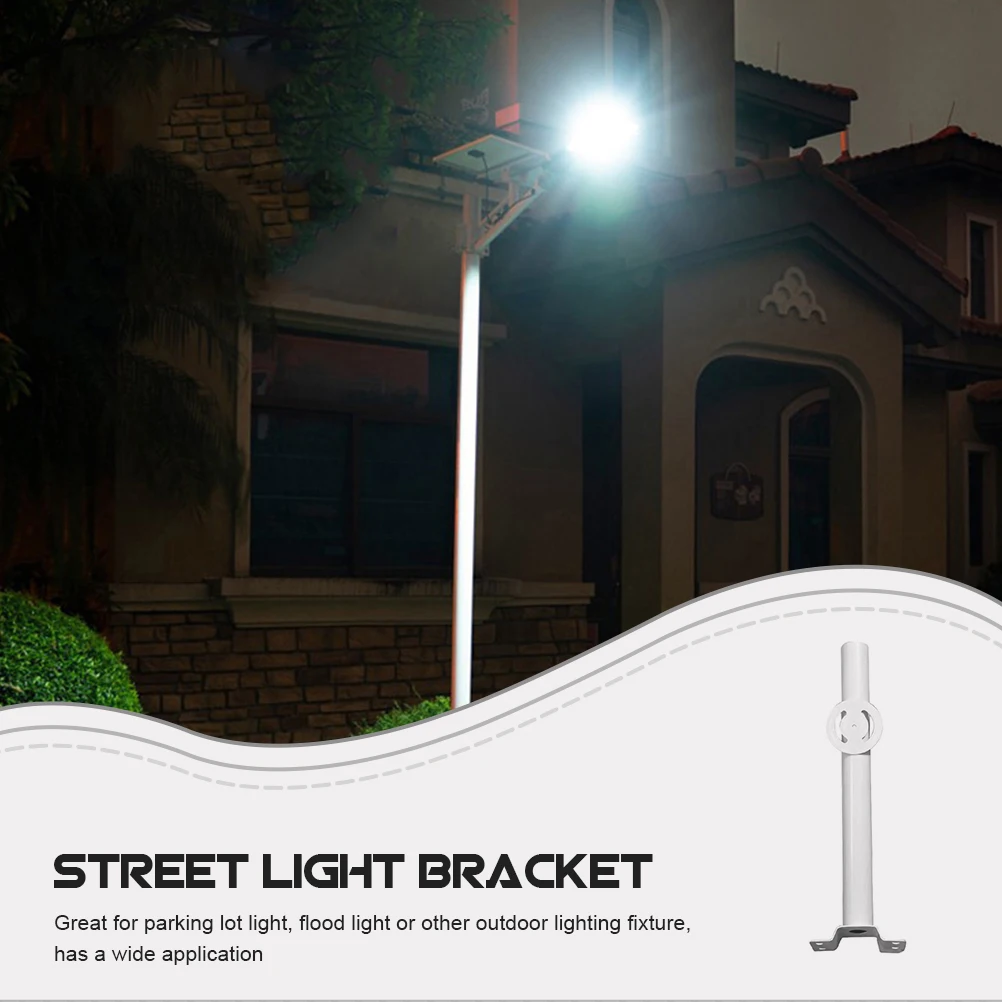 

1Set Solar Light Pole Bracket Heavy Duty Metal Arm for Street Light Mounting and Installation Support Pole Lamp Supply