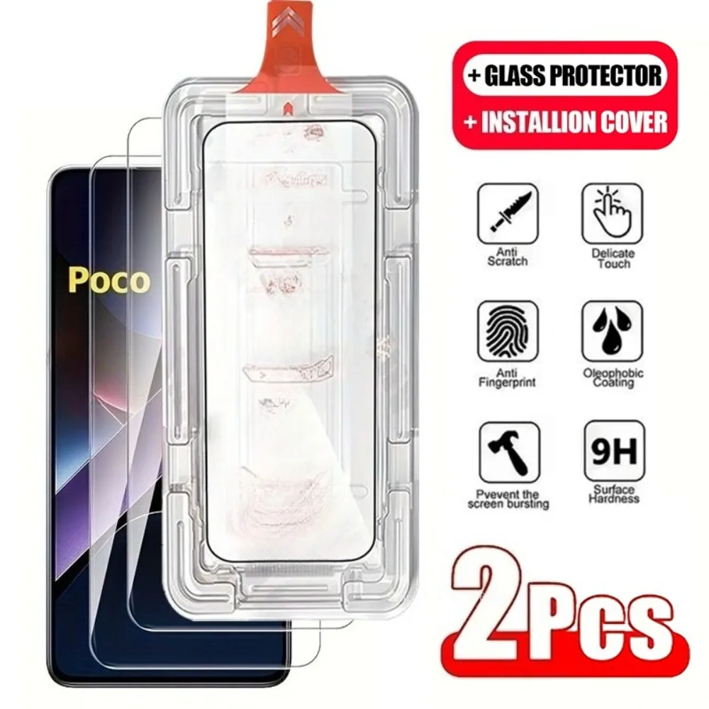 

2 PCS High Definition Tempered Glass for Xiaomi Poco F7 Ultra Tempered Glass for Xiaomi Poco F7 Pro Dust Free Easy Installation