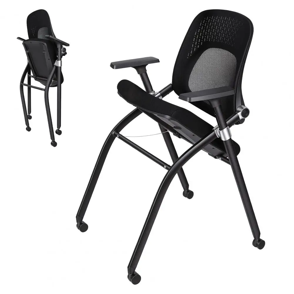 Conference Room Chair Stackable Office Chair with Breathable Mesh Back 300LBS Load Rolling Guest Chair for Office Meeting