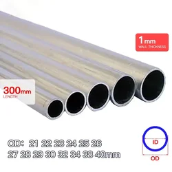 Tube rond en alliage d'aluminium 300, tuyau d'infraction, épaisseur 1mm, 21-40mm, OD droit, 6063mm de long, 2-5 pièces