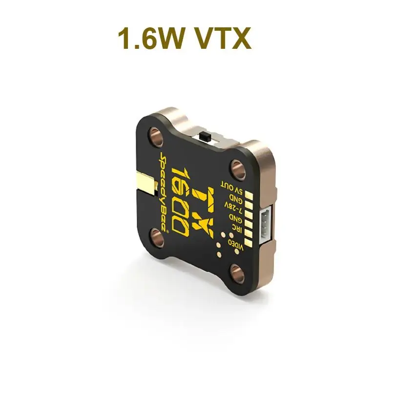 

SpeedyBee 1.6W VTX TX ULTRA Traverse 1.6W VTX 5.8GHz 48CH Analog Image Transmission 25mW/200mW/800mW/1000mW