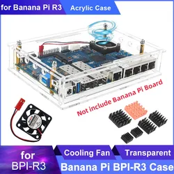 Banana Pi BPI-R3 Acrylic Case Transparent Shell Optional Active Cooling Fan / Heatsinks / 8pcs WiFi Antennas