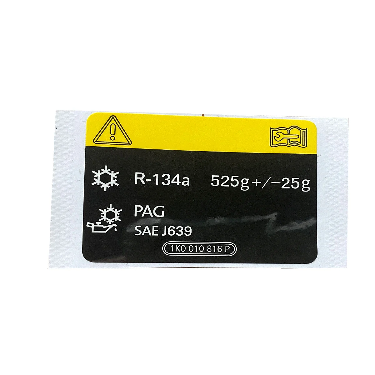 New AC Information Engine Warning Label Sticker R-134a 525g For VW New AC Information Engine Warning Label Sticker R-134a 525g For VW
