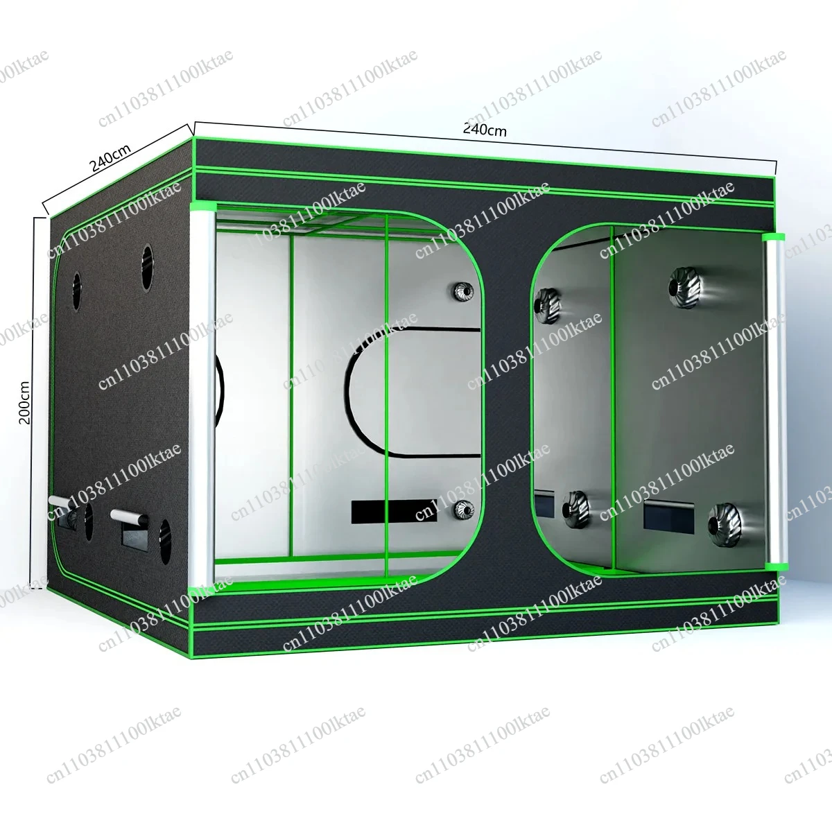 240x240x200cm Cultivo Indoor Grow Tent Hydro Highly Reflective Fabric 600D Growing Tents for Indoor Plant