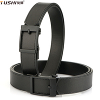 TUSHI Official Genuine Men's Leather Belt Natural Cowhide 3.8cm Tactical Belt Alloy Automatic Buckle Trouser Belt Black Girdles