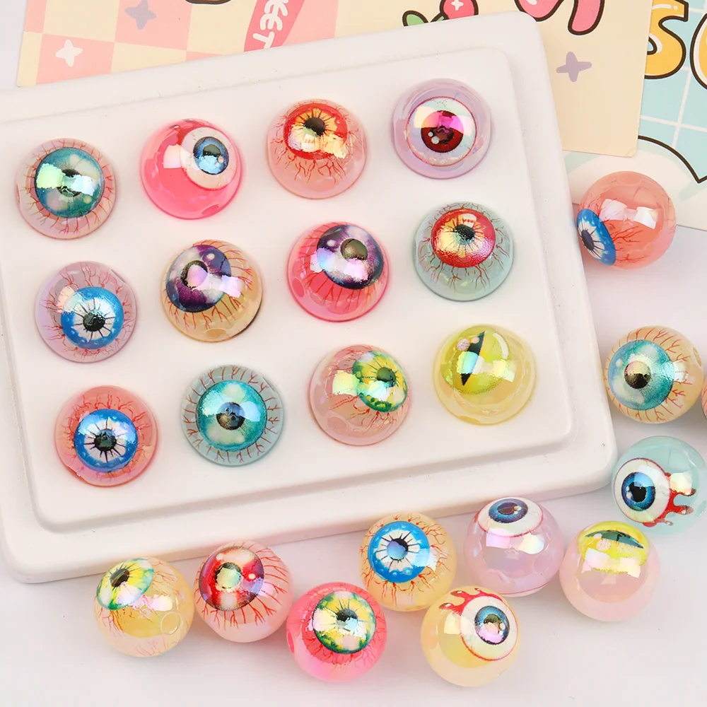 

Cordial Design 100Pcs 16*16MM DIY Beads/Round Shape/Aurora Eye Print Effect/Acrylic Bead/Hand Made/Jewelry Accessories #16950
