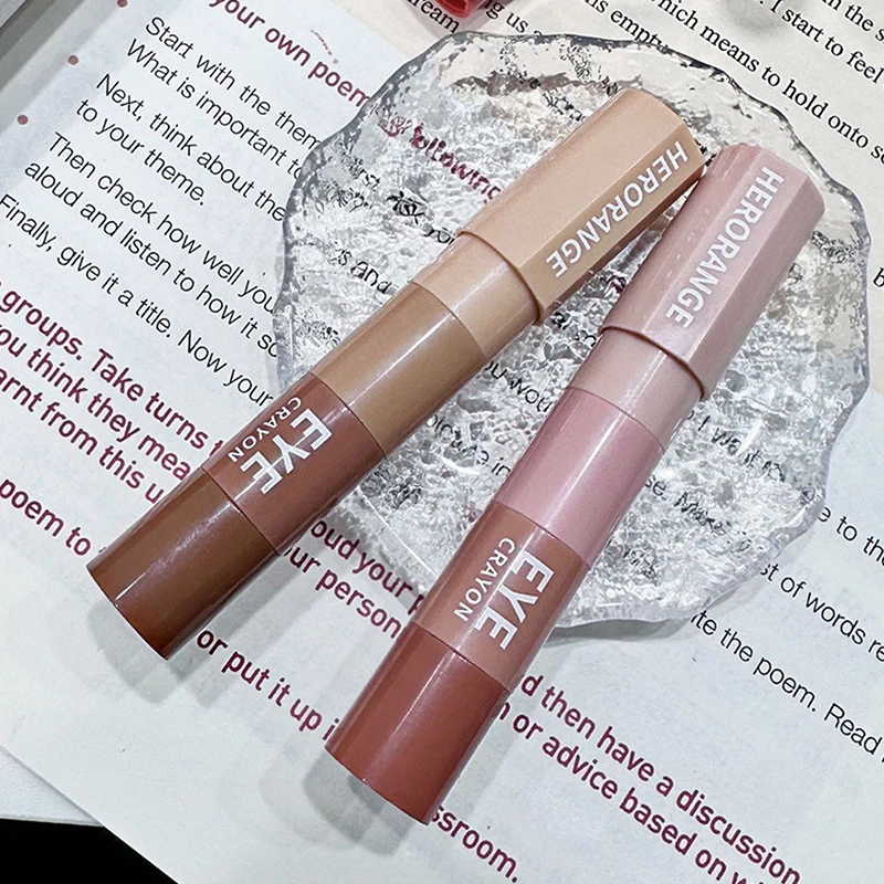 Kit de crayons à paupières 4 en 1 HERORANGE, pigment mat velouté, brillance, surligneur, combinaison de maquillage, mini crayon à paupières, cosmétique