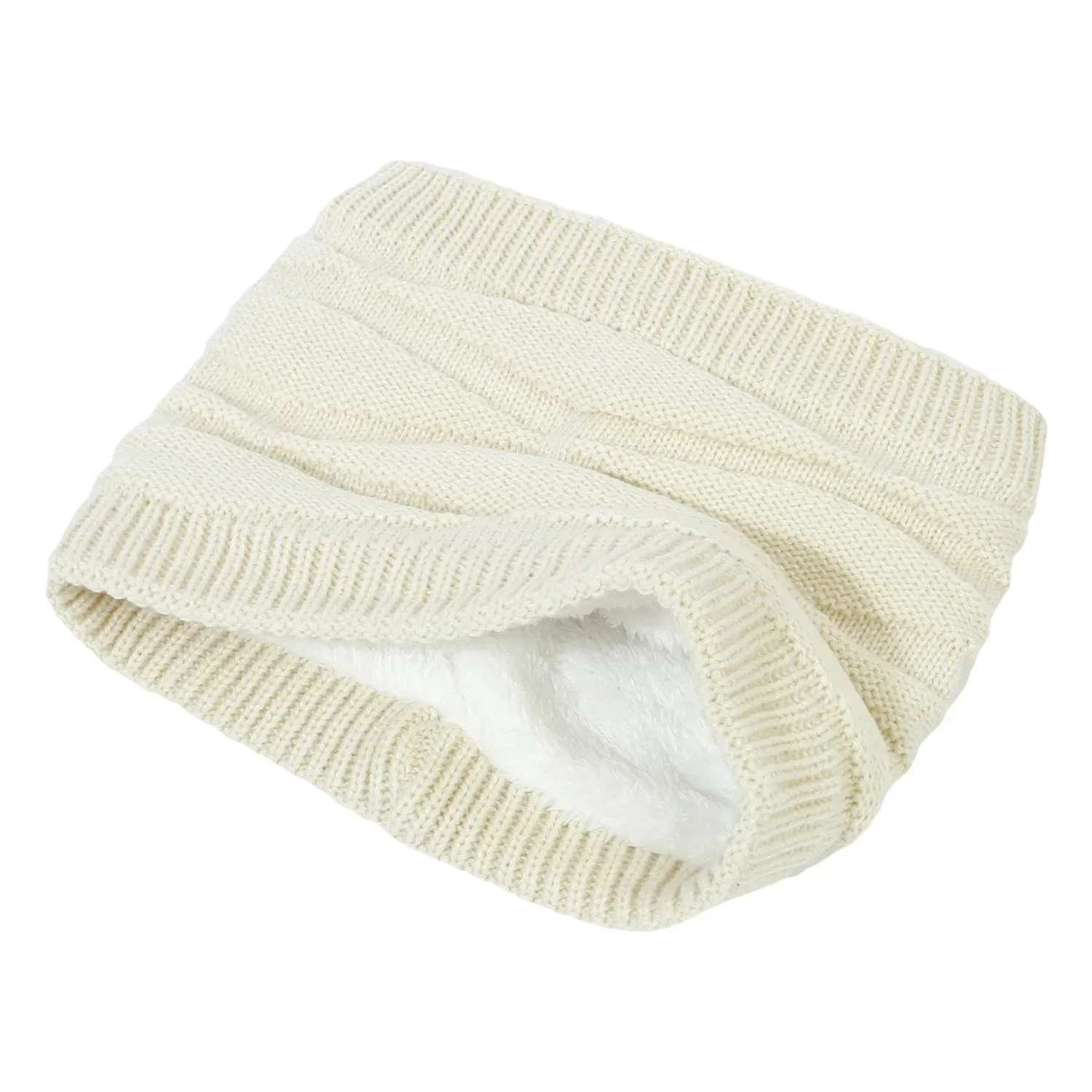 Conjunto de gorro de punto Universal para mujer y hombre, gorro de cuello de felpa de invierno, gorro de lana de punto de diamante, bufanda, conjunto de dos piezas