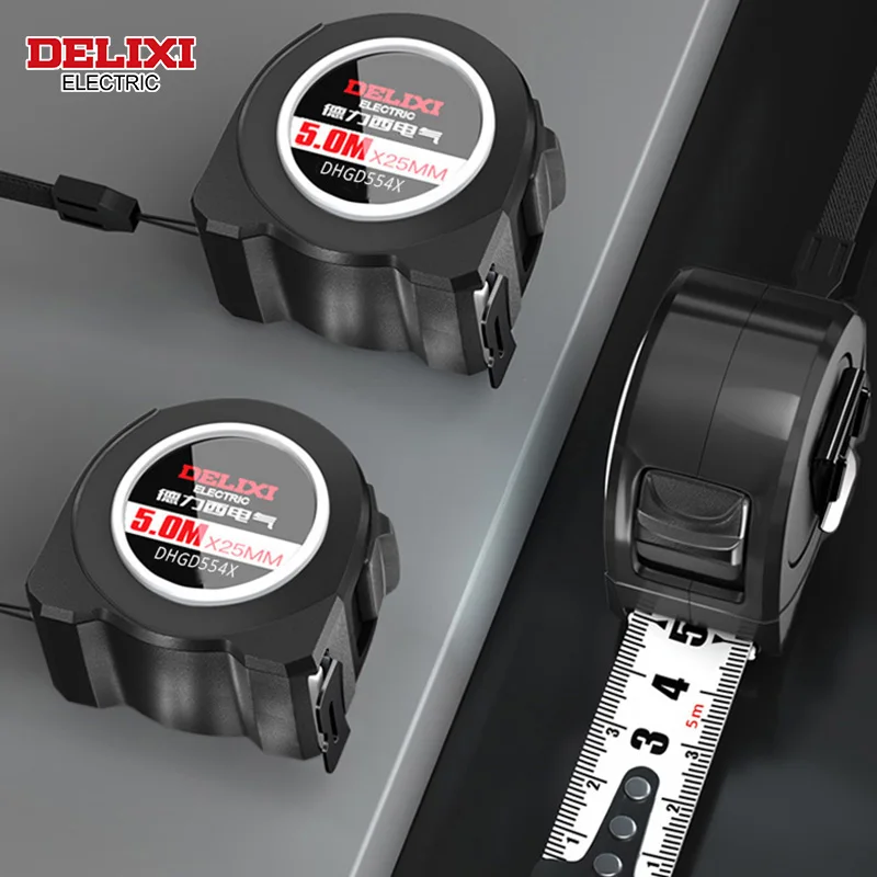 DELIXI ELECTRIC Tape Measure,5M ABS Thickened Hard Anti Drop Shell Durable Meter Ruler Wear-resistant Box Ruler for Household