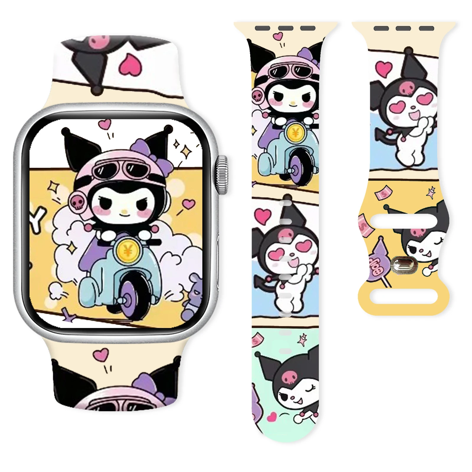 

Sanrio Quirky Koromi Strap for Apple Watch 11 10 9 8 Silicone Band Replaceable Bracelet for iWatch 46mm 44mm 42mm 41mm Watchband