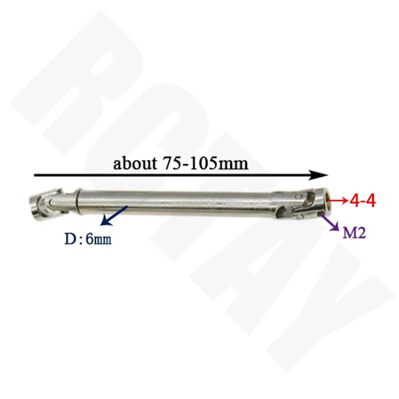 Telescopic Drive Shaft Universal Joint Transmission Shafts Cardan Shaft Spline Coupling for RC 4WD Crawler Military Car