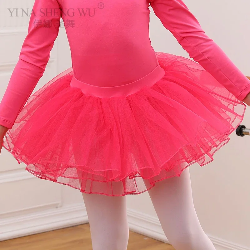 Jupe Tutu de Ballet pour Fille, Rose, Pelucheuse, 4 Couches, Fil en Maille, Tulle, brev, Blanc, Court