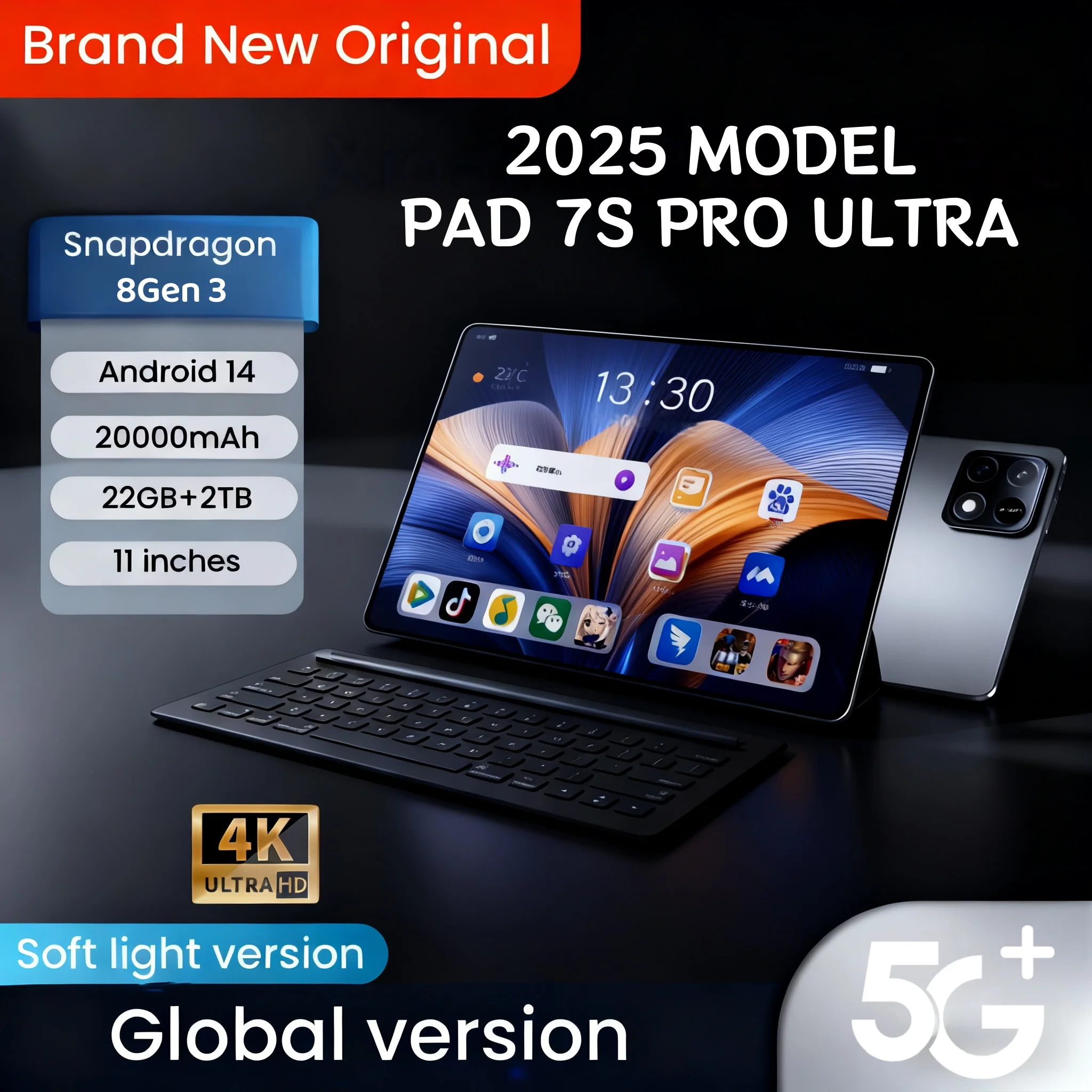 yZ[z2025NV^IWiPad 7S Pro^ubg 22GB+2TB Android 14 Snapdragon 8 Gen 3 11C` 5G fASIM WiFi GPS 4K HD qp^ubg