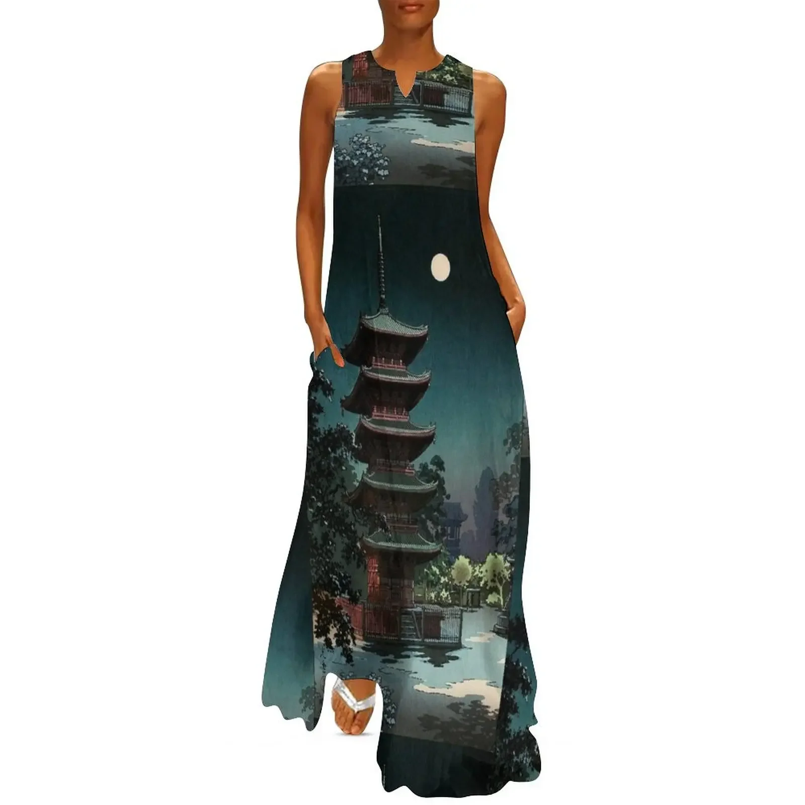 

Asakusa Kinryuzan Temple Tsuchiya Koitsu Long Dress Clothing female Dress