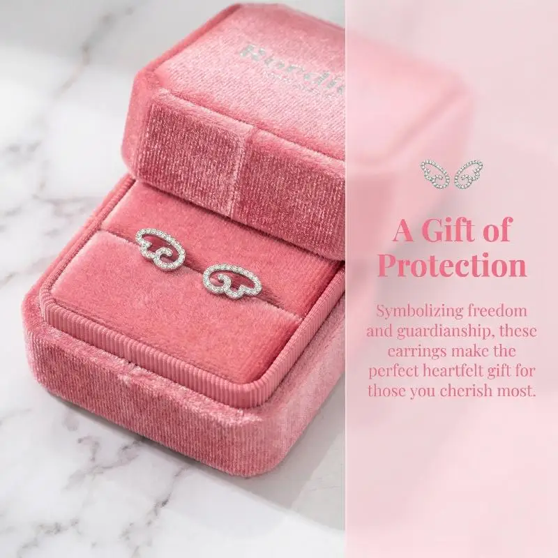2/3/4Pcs Shiny Fashion Silver Color Wing Stud Earrings For Women Girls Luxury Metal Geometric Hollow Earring Jewelry Gifts