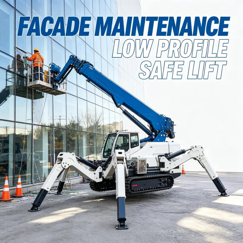 CE Approved 5t Spider Crane Heavy Duty Telescopic Boom Crawler Hoist For Infrastructure Restoration Defective Parts