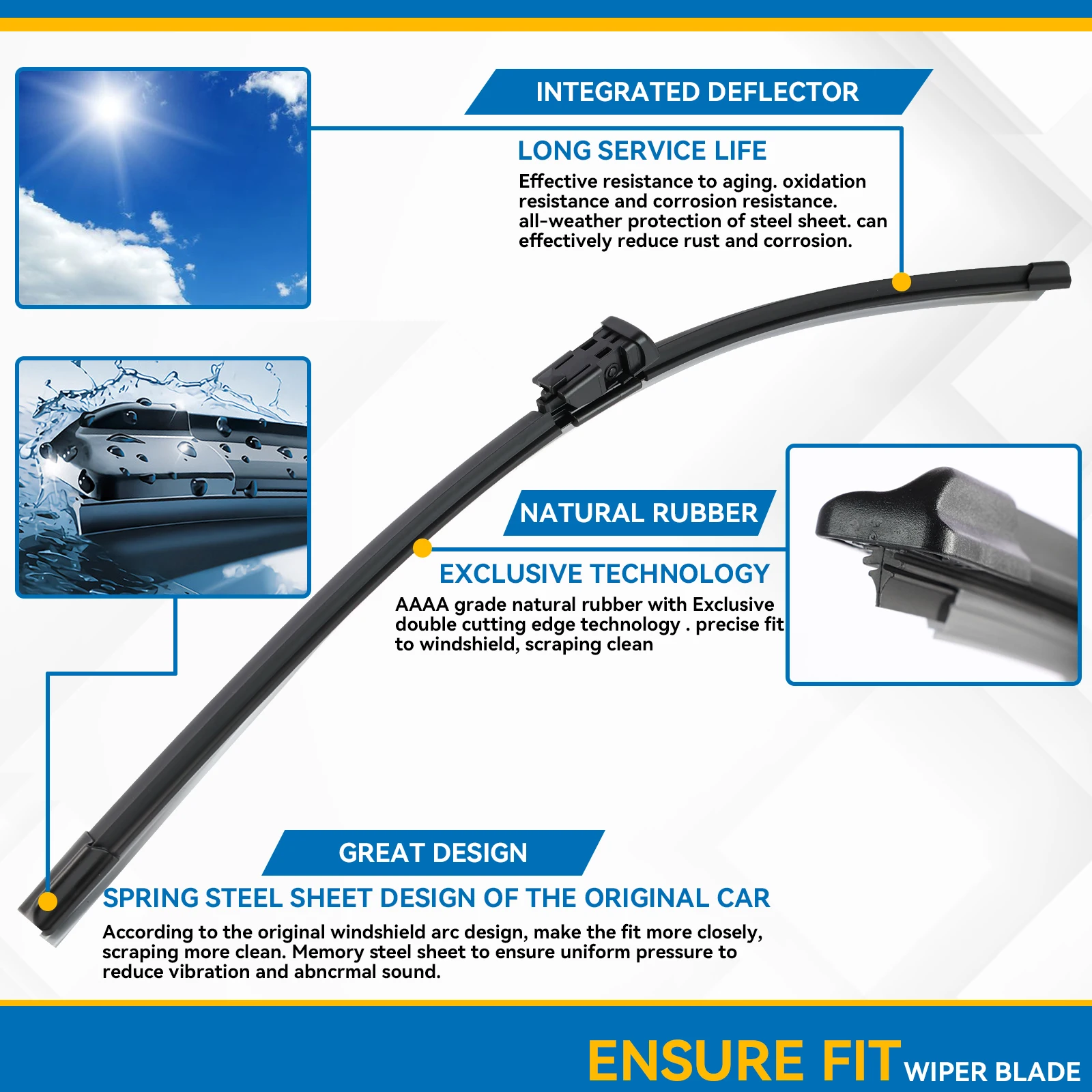 مجموعة شفرات الممسحة الأمامية والخلفية من Erick لسيارة Renault Captur JB JE 2019 - 2025 نافذة الزجاج الأمامي 28 بوصة + 14 بوصة + 11 بوصة