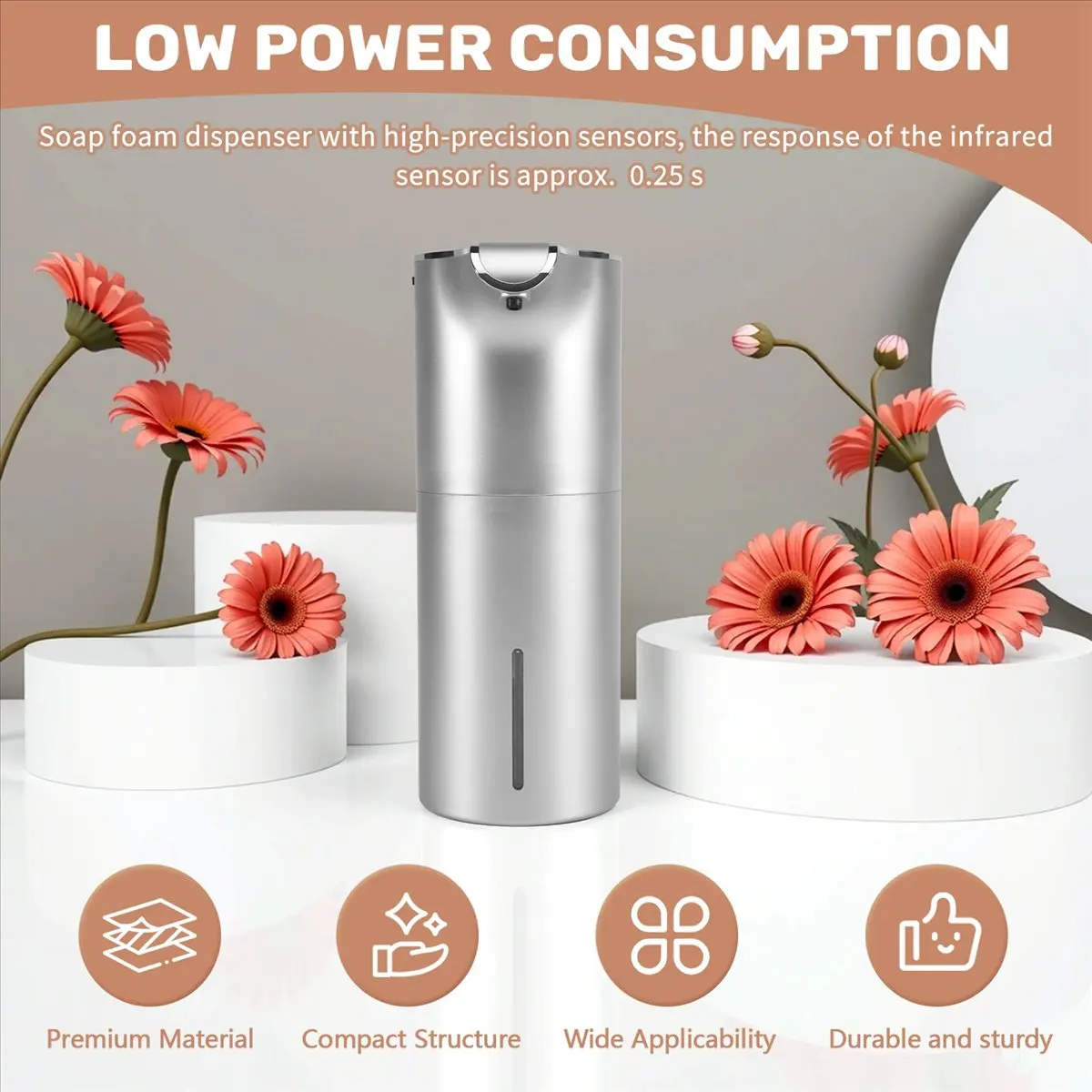 

Горячий дозатор мыла A128I, автоматический, бесконтактный, USB перезаряжаемый, электрический дозатор пенного мыла, регулируемый, водонепроницаемый, 450 мл, серебристый