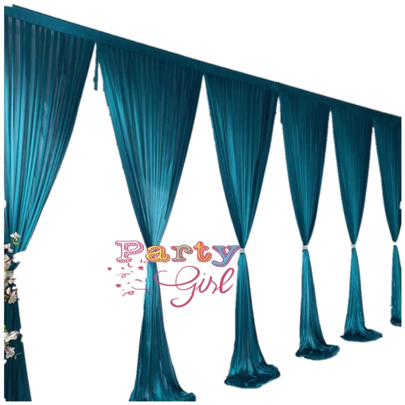 

10x20ft Royal Blue Ice Silk Backdrop Curtain Swag Drapery Stage Background For Wedding Event Party Decoration