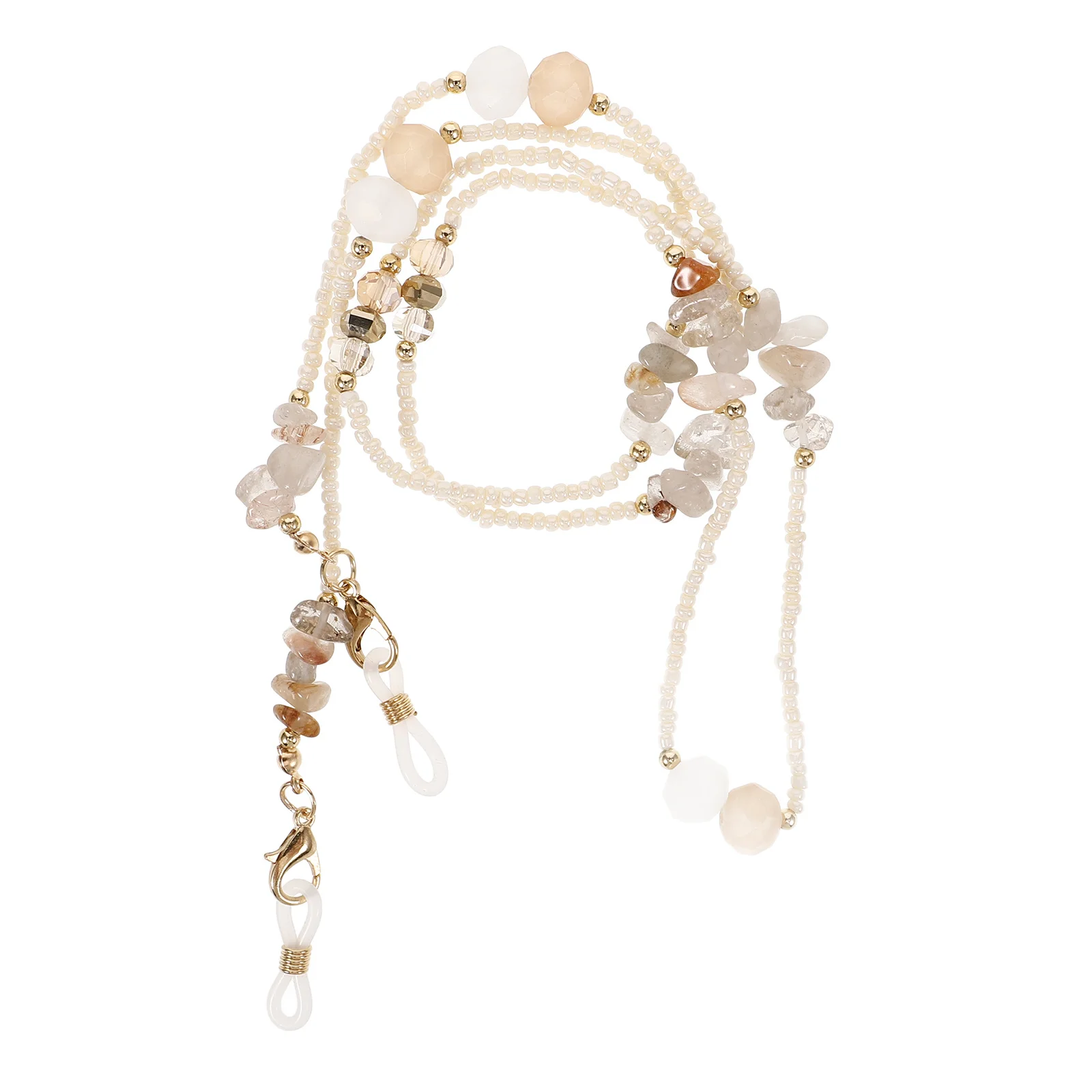 

Beaded Eyeglass Chain Crystal Stone Stable Glasses Strap Lightweight Eyeglass Lanyard Anti-Lost Sunglasses Chain Women