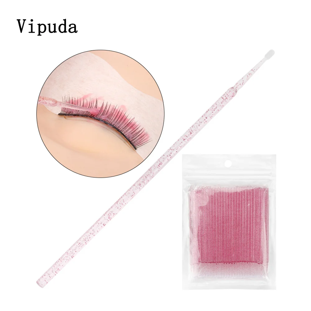 5/50/100Pcs Micro Brushes Cotton Swab Eyelash Extension Disposable Eye Lash Glue Cleaning Brushes Applicator Sticks Makeup Tools