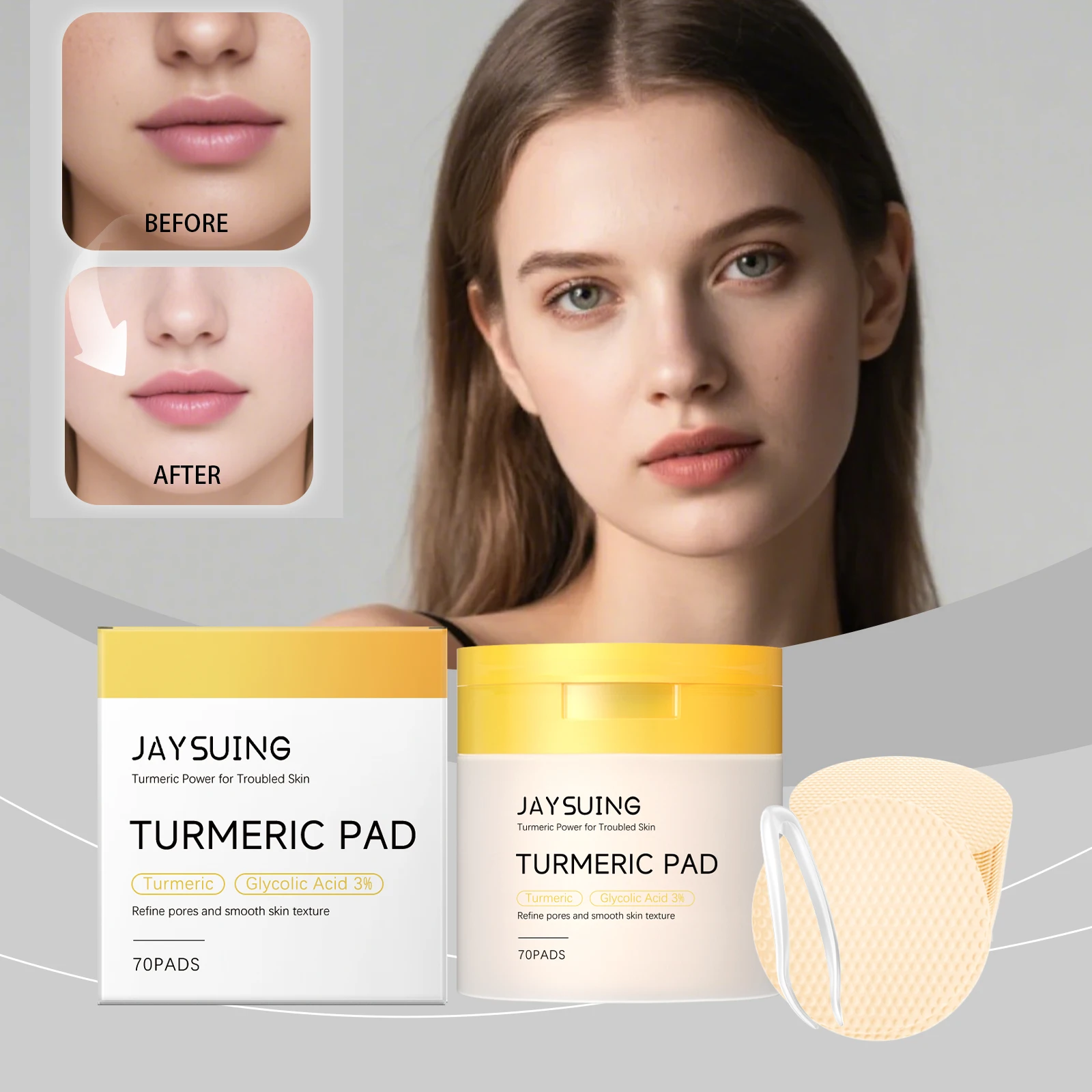 모공 클렌징 화장솜 - 모공 정제 및 피부결 개선, 문제성 피부를 위한 데일리 페이셜 트리트먼트, 70매