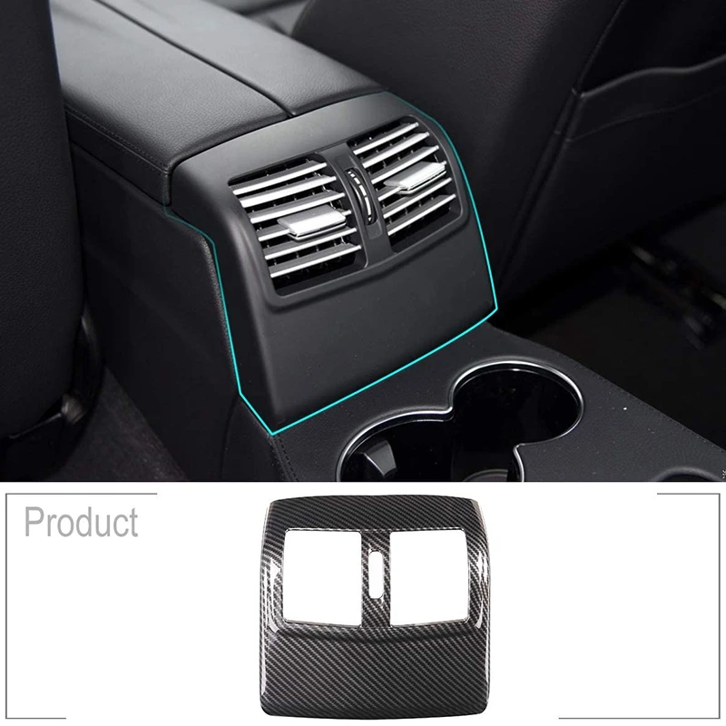 ABS Carbon Fiber Rear Air Condition Outlet Vent Cover Trim Sticker Accessories For W212 E-Class 2012-2015