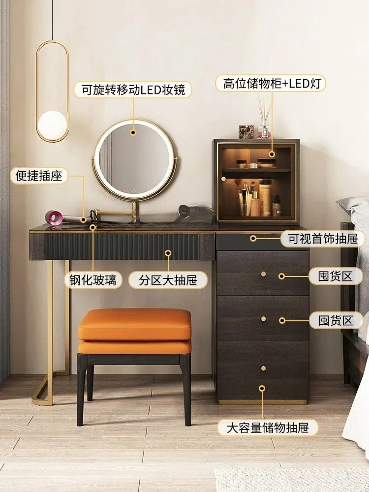 Gabinete minimalista moderno del almacenamiento de la mesa del maquillaje del dormitorio de Ins integrado