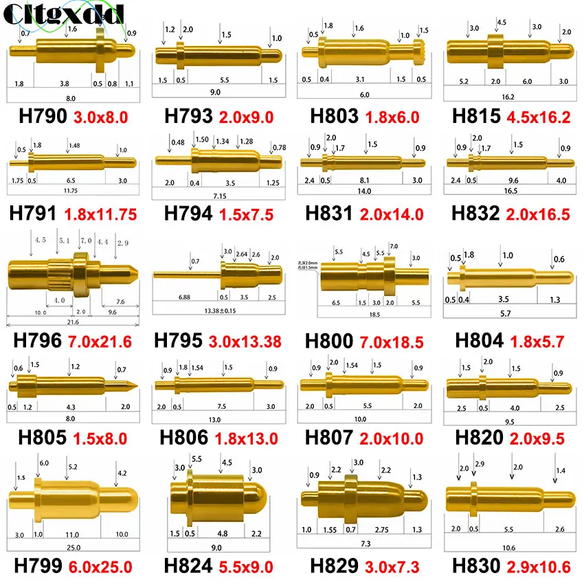 Cltgxdd 1 шт. 1A 2A 3A 5A тяжелый ток Pogo контактный разъем Pogopin батарея подпружиненный контактный тестер Prob