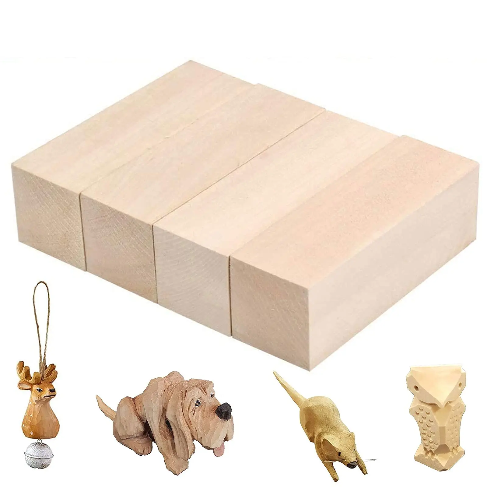 Büyük oyma ahşap bloklar Whittling ahşap bloklar Basswood oyma blokları bitmemiş yumuşak ahşap oyma başlayanlar için Set