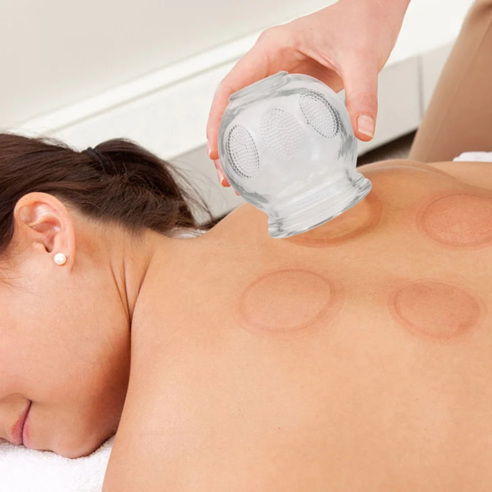 

6 шт., набор стеклянных банок, набор стеклянных банок для домашнего самомассажа, многоразовые чашки для расслабления мышц с противоскользящим дном