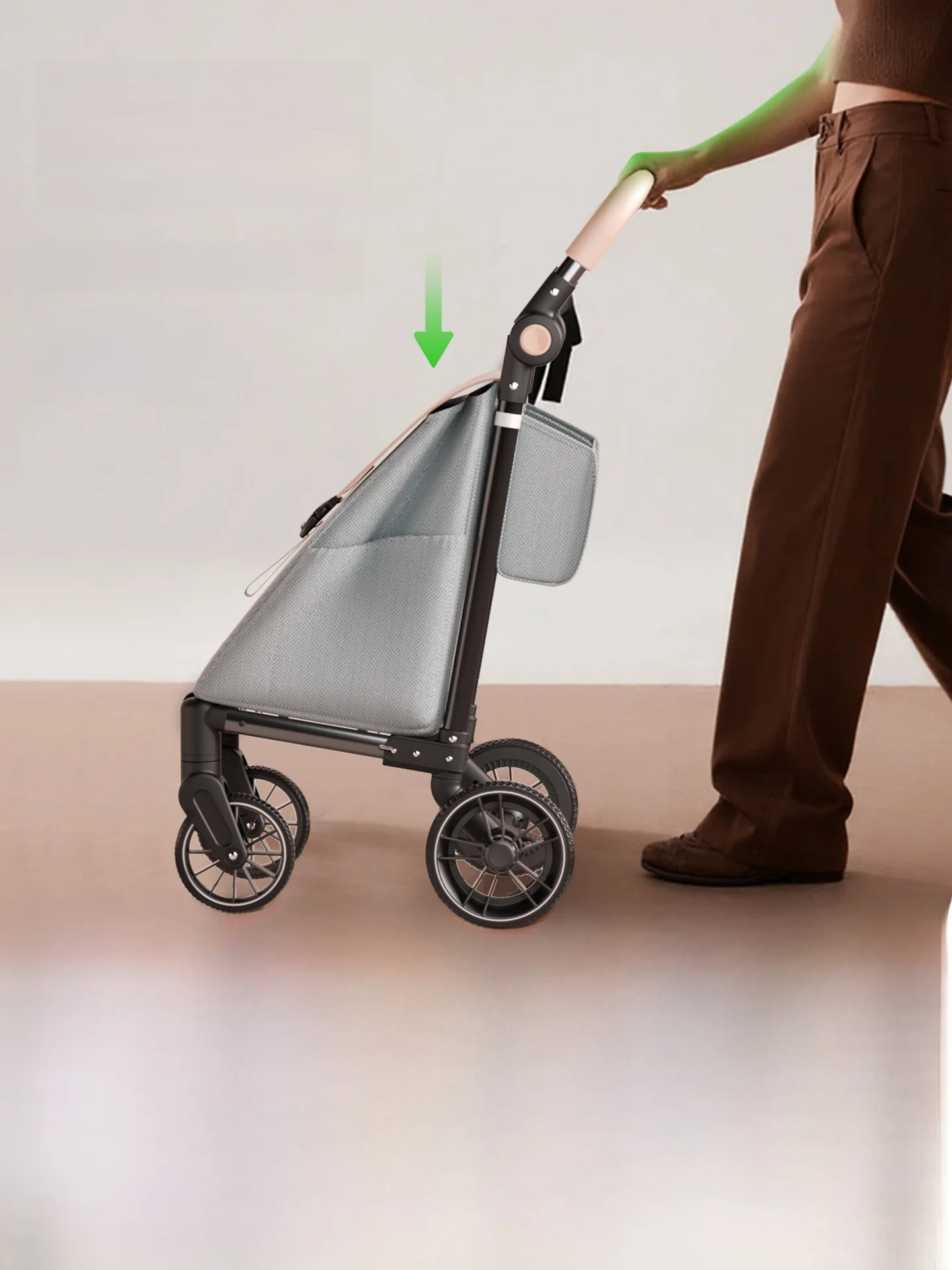 

Portable Lightweight Four-Wheel Hand-Pulled Shopping Cart Vegetable Buying Car Home New Model Foldable Convenient Household